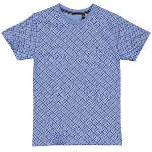 LEVV Jongens t-shirt - Kaden - AOP blauw tekst