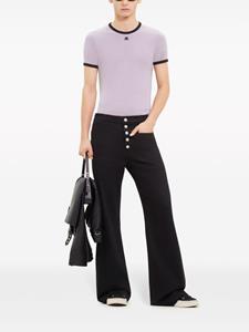 Courrèges button-front wide-leg cotton jeans - Zwart