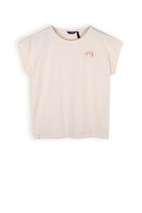 NoBell Meisjes t-shirt met knoop - Kasis - Pearled ivoor wit