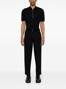 Emporio Armani patterned cotton tailored trousers - Zwart