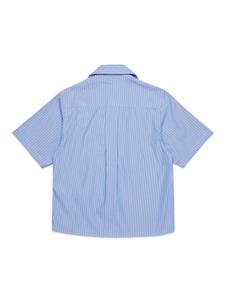Dsquared2 Kids panelled striped cotton shirt - Blauw