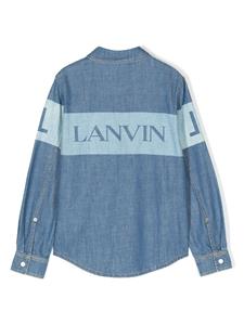 Lanvin Enfant Spijkershirt met logoprint - Blauw