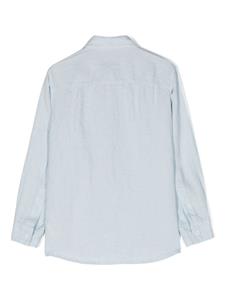 Il Gufo Linnen overhemd met opgestikte zak - Blauw