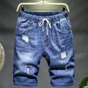 GS Plus maat extra grote maat losse denim korte zomer herenshorts hoog elastisch plus maat jeans kort