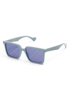 Gucci Eyewear Zonnebril met rechthoekig montuur - Blauw