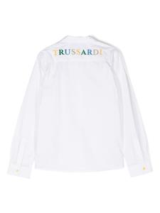 TRUSSARDI JUNIOR Katoenen shirt met geborduurd logo - Wit