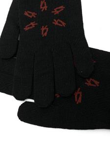 44 LABEL GROUP Geribbelde handschoenen - Zwart