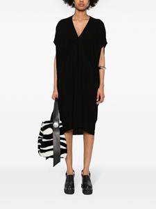 Rick Owens Midi-jurk met V-hals - Zwart