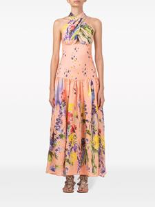 Silvia Tcherassi Midi-jurk met bloemenprint - Oranje