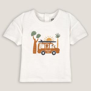 LA REDOUTE COLLECTIONS T-shirt in gevlamd jersey, buswagen en palmboom motief