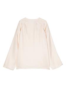 Loulou Studio Zamia zijden blouse met veters - Roze