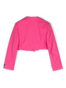Chiara Ferragni Kids Cropped blazer verfraaid met stras - Roze