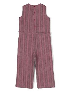 Il Gufo striped linen jumpsuit - Roze