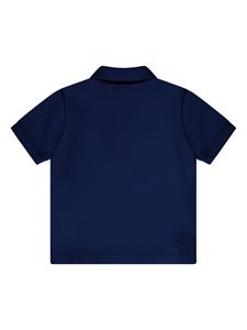 Moncler Enfant logo-appliqué cotton polo shirt - Blauw