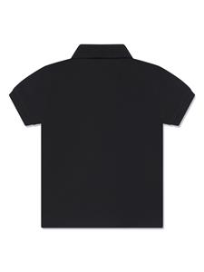 Moschino Kids logo-print paint-splatter cotton polo shirt - Zwart