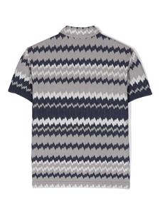 Missoni Kids zigzag-embroidered polo shirt - Grijs