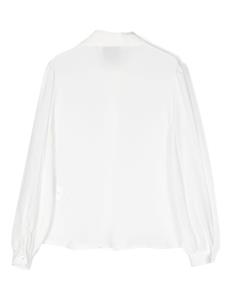 Simonetta puff-sleeve crepe shirt - Wit