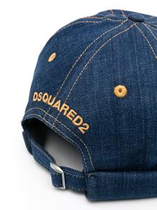 Dsquared2 logo-embroidered denim beanie - Blauw