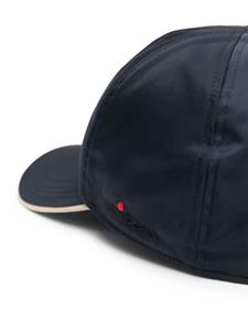 Kiton logo-embroidered gabardine-weave hat - Blauw