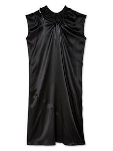 Simone Rocha ruched silk midi dress - Zwart