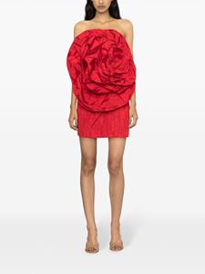 Huishan Zhang Mini-jurk met bloemenpatch - Rood