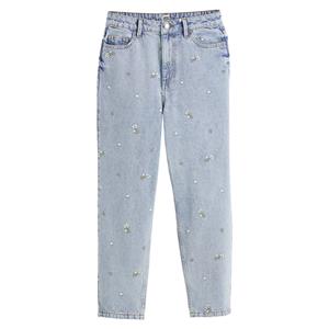 LA REDOUTE COLLECTIONS Mom jeans met geborduurde bloemen, hoge taille