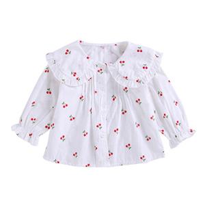 Sunshine kids clothing Baby Girls Clothing Kids Blouse Spring Shirt Cotton Long Sleeve Peter-Pan Collar Floral Print Button Shirts