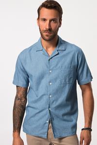 JP1880 Kurzarmhemd Hemd Halbarm Jeans-Look Cuba-Kragen Cuba-Fit