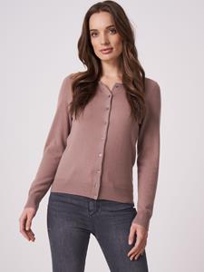 REPEAT cashmere Basic fijngebreid vest met ronde hals van biologisch cashmere