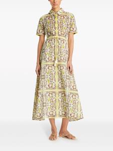 Tory Burch floral-print cotton shirt dress - Beige