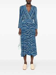 Maje Asymmetrische midi-jurk met abstract patroon - Blauw