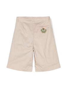 ETRO KIDS Popeline chino shorts met geborduurd logo - Beige