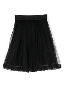 MSGM Kids lace-trim tulle skirt - Zwart