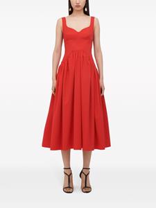 Alexander McQueen Midi-jurk met sweetheart hals - Rood
