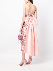 Marchesa Notte Midi-jurk met bloemenkant - Roze