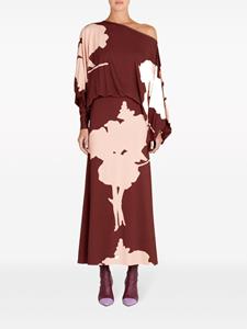 Silvia Tcherassi Midi-jurk met bloemenprint - Bruin