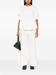 Sacai belted wide jeans - Wit