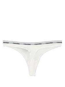 Calvin Klein logo-waistband mid-rise thong - Wit