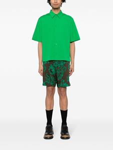 Sacai floral-print cotton shorts - Groen