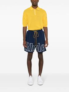 RHUDE Bermuda shorts met logoprint - Blauw