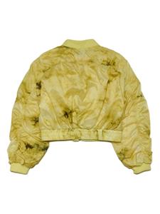 Diesel Kids Bomber jacket in tie-dye ripstop - Geel