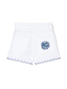 ETRO KIDS Pegaso-motif cotton shorts - Wit