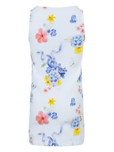 Lapin House floral-print cotton dress - Wit