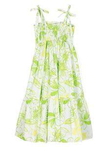 Miss Grant Kids floral-print cotton dress - Groen