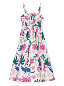 Miss Grant Kids floral-print poplin dress - Wit