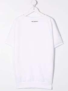 Karl Lagerfeld Kids T-shirtjurk met logoprint - Wit