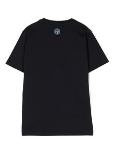 Stone Island Junior T-shirt met logo-applicatie - V0020 Navy Blue