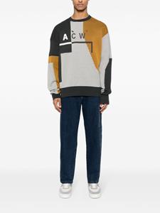 A-COLD-WALL* intarsia-knit-logo panelled jumper - Grijs