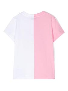 Moschino Kids half-half Teddy Bear T-shirt - Roze