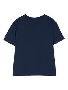MSGM Kids logo-print cotton T-shirt - Blauw
